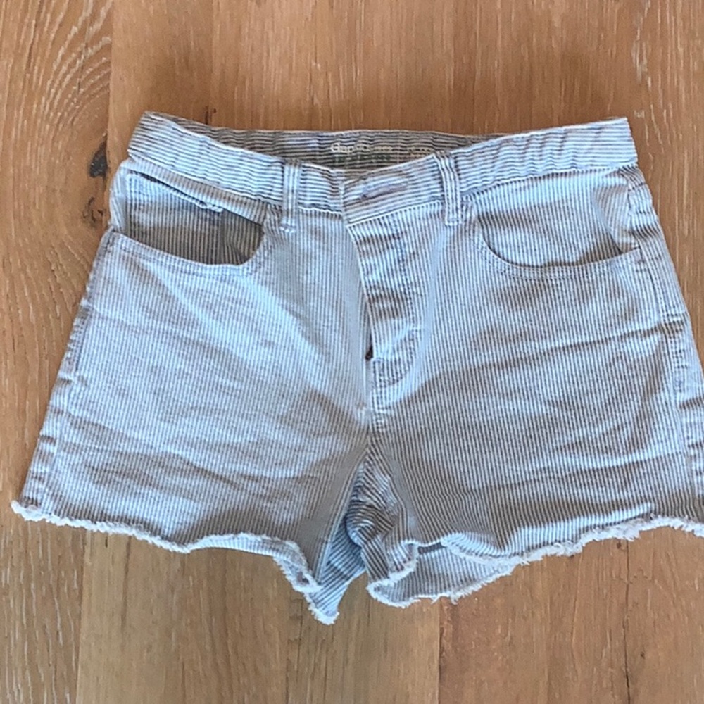 Gap girls railroad striped denim shortie